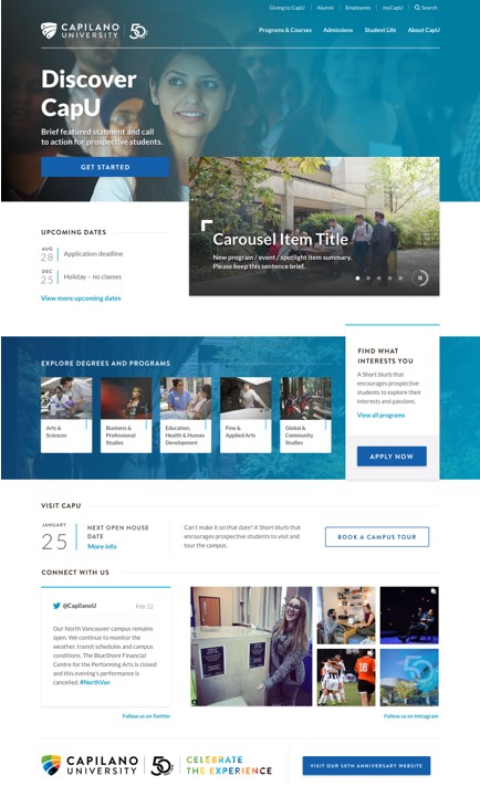 Designs of the CapU homepage