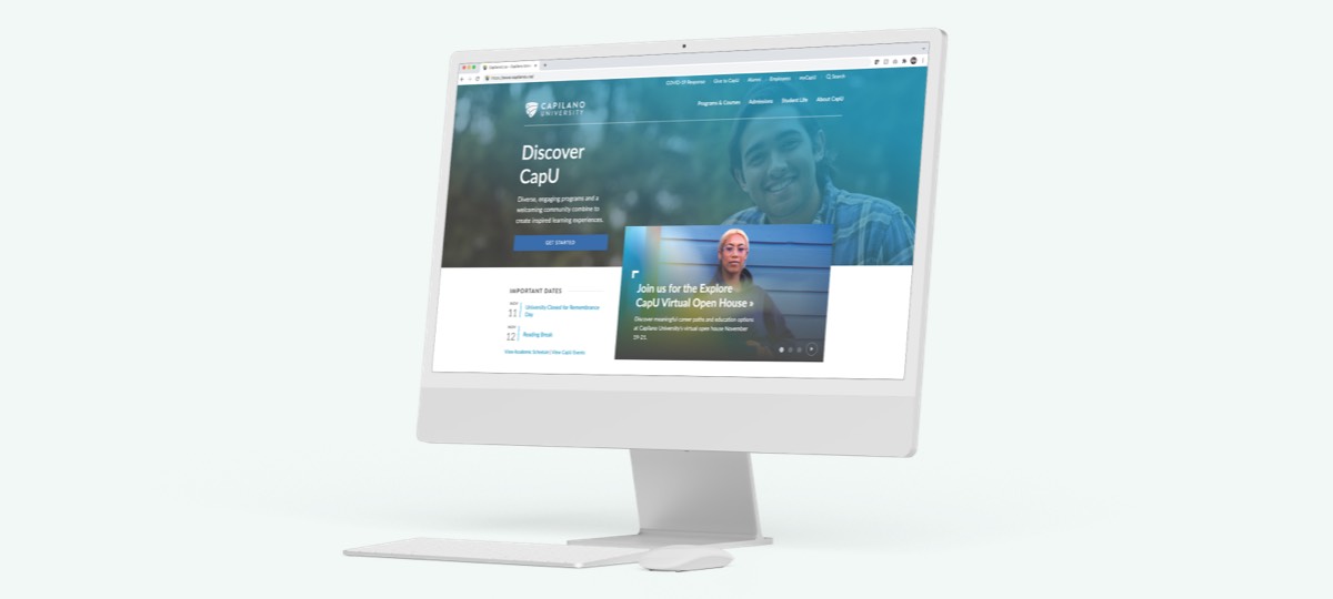 A screenshot of the new Capilanou.ca website